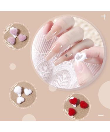 Minkissy Decoraciones Para U as Acrilicas Nail Art Fluffy Pom Balls: 3D Magnetic Nail Art Balls Heart Shaped Detachable Nail Art Fluffy Pom Poms Plush Balls for Nail Decor 5 Bags Heart Decor - Buy Online on GoSupps.com
