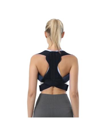 Adjustable Clavicle Posture Corrector Back Support Belt Men Women Shoulder Neck Brace Spinal Support Prevent Scoliosis Improve Hunchback Relieve Back Pain (Color : Black Size : Small) Small Black