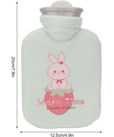 Soft Cover Heat Bottle - Wearable Hot & Cold Compress for Pain Relief | Safe Rubber Design (Green Rabbits) - Buy Online on GoSupps.com
