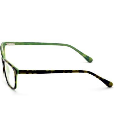 Rectangular Acetate Reading Glasses - Anti Blue Light UV Protection Reduce Eyestrain - Tortoise & Teal 1.75x - Buy Online on GoSupps.com