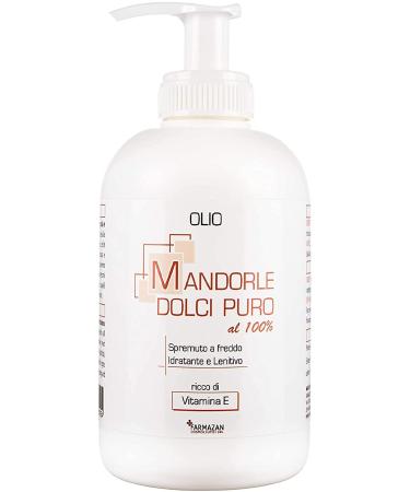 Farmazan - Sweet Almond Oil 100% Pure - 250ml - Cold Pressed - Ideal for Hair Care and Dry Skin - Made in Italy