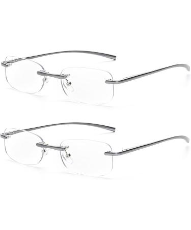 Shop Interior 2-Pack Borderless Blue Light Filter Reading Glasses for Men & Women - Lightweight Spring Hinge Anti-Blue Computer Glasses (1.00) - Buy Online on GoSupps.com