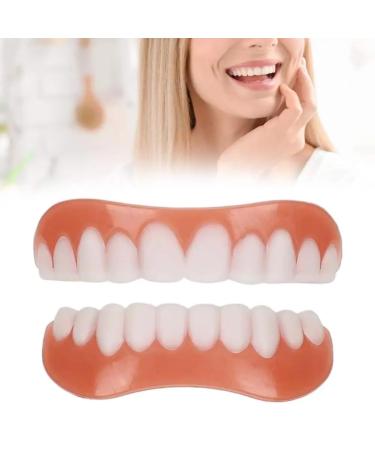 Dazzluxe 2 pairs of artificial teeth for plug in veneers temporary artificial veneers to smile cosmetic brightening of sub- and upper prostheses again self-confident smile