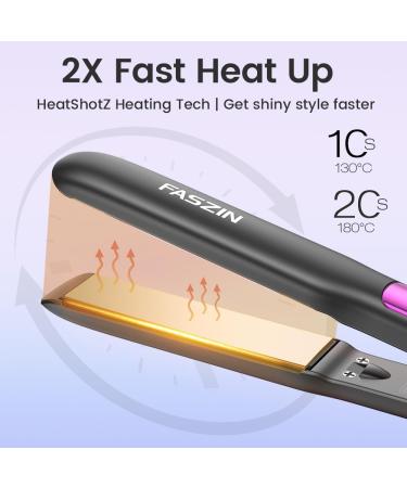 Professional Hair Straightener - 1.18" Ionic Titanium Flat Iron & Curler Fast Heat Up LED Display Gray - Buy Online on GoSupps.com