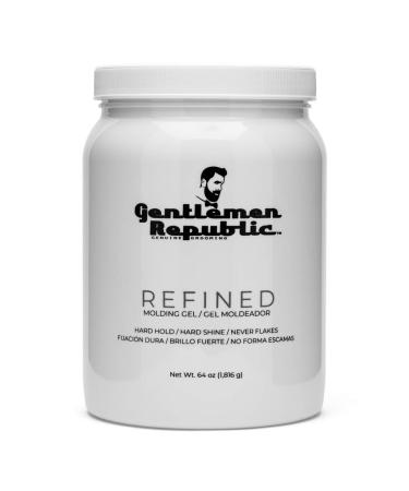 Gentlemen Republic 64oz Grooming Hard Hold & Shine Refined moisture Hair Styling Gel Refined 4 Pound (Pack of 1)