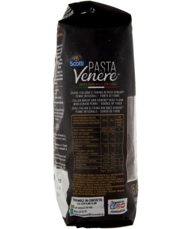  Italian Gourmet E.R. Riso Scotti Pasta Venere Penne Rigate Pasta made from durum wheat semolina and wholegrain Venere black rice flour 400g + 400g box - Buy Online on GoSupps.com