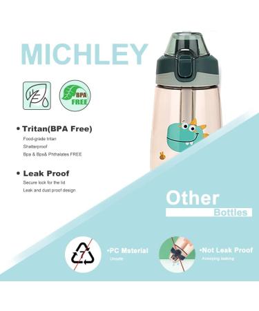 MICHLEY 16oz Water Bottle with Straw for Toddlers 3+ Years - Orange Lion - Buy Online on GoSupps.com