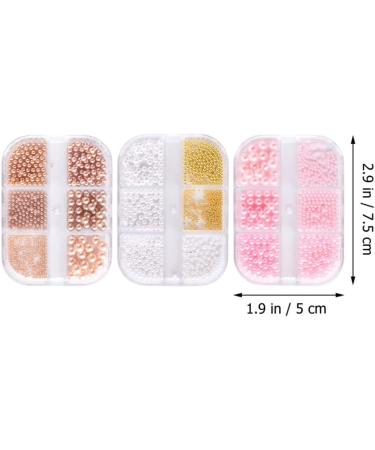 3 Boxes Nail Pearls Micro Beads for Nails Nail Art Beads Caviar Beads Nail Art Nail Art Decals Flat Back Pearl Loose Pearl Beads Nail Art Gems Mini Beads Plastic Pendant Semicircle - Buy Online on GoSupps.com