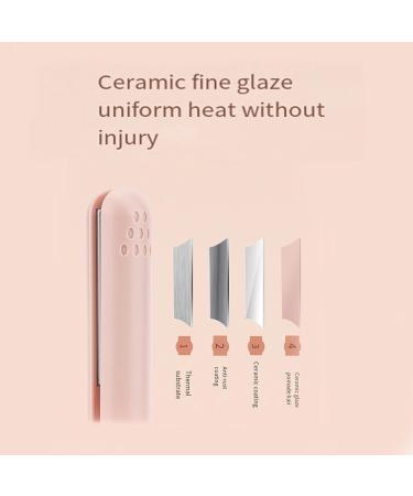 Mini 2-in-1 Hair Straightener and Curler - Ceramic Portable Dual-Purpose Curling Iron for Short and Long Hair - USB Plug-in Yellow - Buy Online on GoSupps.com