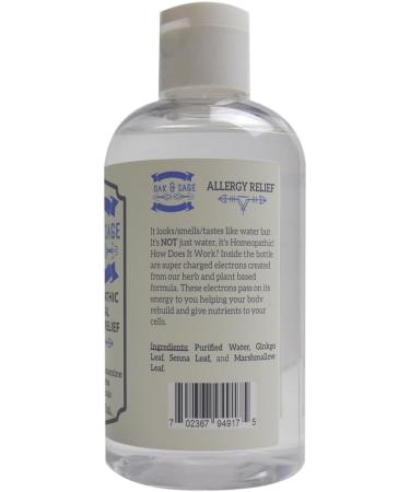 OAK & SAGE Homeopathic Topical Allergy Relief - Unscented - 100% Herbal Formula No Alcohol No Chemicals - 8oz - International Shipping Available - Buy Online on GoSupps.com