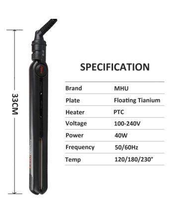 MHU 1 Inch Flat Iron - Professional Travel Hair Straightener & Curler with Dual Voltage Titanium Plate Anti-Frizz Fast Heat & Adjustable Temp - Perfect for International Shipping - Buy Online on GoSupps.com