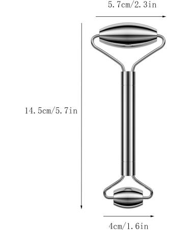 100% Authentic Stainless Steel Face Roller - Metal Massager for Face Neck & Eyes | Reduces Puffiness - Light Gray - Buy Online on GoSupps.com