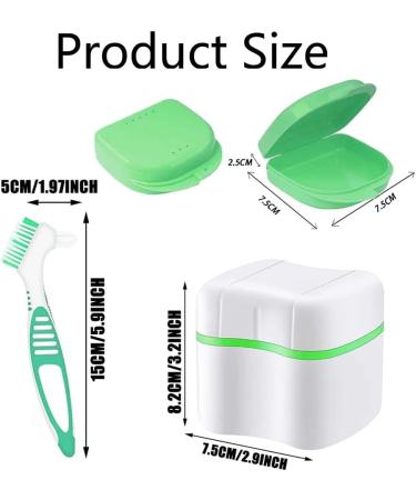 Prosthesis Cases & Storage Box Set | Clean & Store False Teeth | Green & Blue Prosthesis Container with Cleaning Brushes - Buy Online on GoSupps.com
