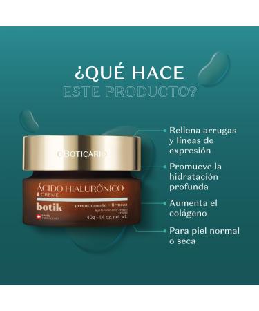  O BOTICARIO O Botic rio Botik Hyaluronic Acid Face Cream | Wrinkle Filler Increases Skin Firmness and Leaves Skin Soft and Rested 40 g - Buy Online on GoSupps.com