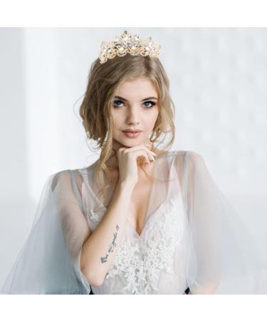 Didder Crystal Princess Crown Wedding Tiara - Gold for Women - Buy Online on GoSupps.com