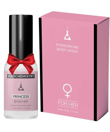 Pheromones For Women (PRINCESS) Body Spray - Elegant Ultra Strength Organic Human Pheromones Fragrance Body Spray 50mL - Human Grade Pheromones to Attract Men Iris 1.7 Fl Oz (Pack of 1)