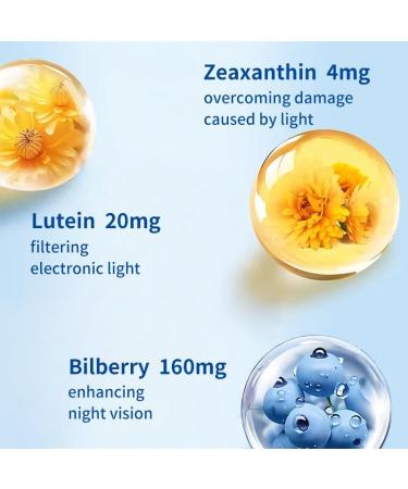 YOUTHVITA 20mg Lutein Gummies and 4mg Zeaxanthin Plus 160mg Bilberry for Eyes Health Eye Vitamins Filled Gummies 60 Gummies - Buy Online on GoSupps.com