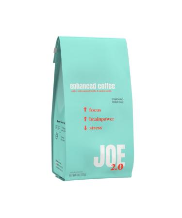 Joe 2.0 - Mushroom Coffee with Lion s Mane & Ashwagandha Nootropic Ground Coffee for Focus Calm Energy & Clarity Joe 2.0 Medium Roast 20 Servings (11 oz) Ashwagandha & Lion's Mane Coffee (Pack of 1)