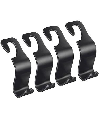 4 Pack Car Seat Headrest Hook Car Hook Black Universal Hanger Storage (Color : Black Size : As Shown) (Black As Shown)