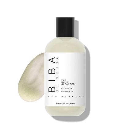 BIBA DE SOUSA The Daily Cleanser - Face & Body Wash with Exfoliating Beads For Normal Oily or Blemished Skin - Illuminates and Refines Skin Surface (8 oz)