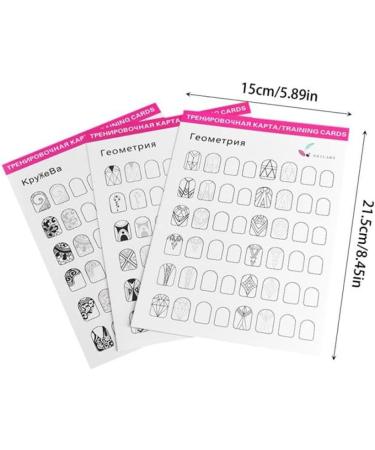 Nail Art Practice Book Beginner Manicure Training Drawing Cards Easy to Clean 12 Sheets Nail Art Practice Tools - Buy Online on GoSupps.com
