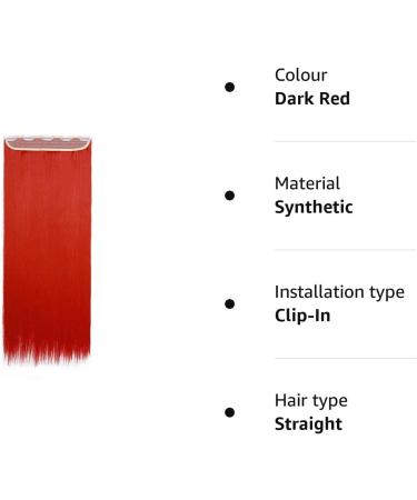 S-noilite Fashion 26 Half Full Head One Piece Clip in Hair Extensions Dark Red - Long Straight Extension 26 Inch - Buy Online on GoSupps.com