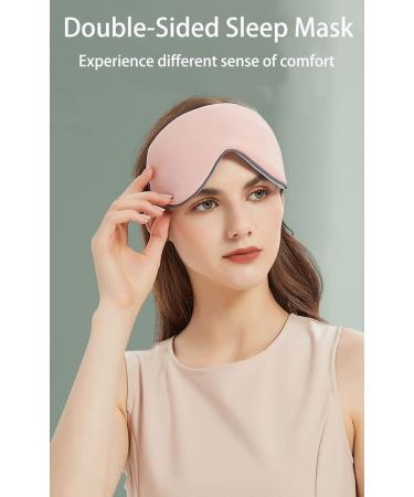 2 Pack Silk Sleep Mask Eye Covers - Ultra Soft & Skin-Friendly for Men Women Kids - Cold & Warm Double-Use - Adjustable Strap - Blue-Light Gray - Buy Online on GoSupps.com