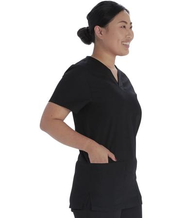 Vital Threads Unisex Scrubs Set V-Neck Top & Drawstring Pant VT509C - Medium Black - Buy Online on GoSupps.com
