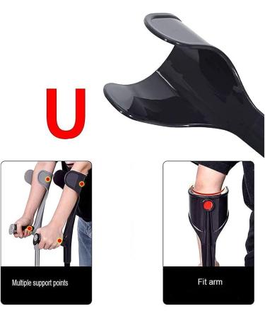 Forearm Crutch Elbow Crutches Open Cuff Telescopic Height Adjustable Walking Cane Lightweight Aluminum Walking Aid Everything is fine - Buy Online on GoSupps.com