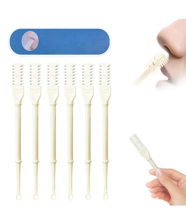 2-in-1 Nose Hair Trimmer 2024 New Manual 360 Rotating Nostril Hair Removal Tool Double Sided Nose Hair Blade Nose Hair Trimmer with Ear Picker for Men Women (White-6pcs)