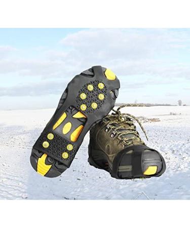 Willceal Ice Cleats - Rubber Snow Shoe Spikes with 10 Steel Studs for Traction | Yellow Medium - Buy Online on GoSupps.com