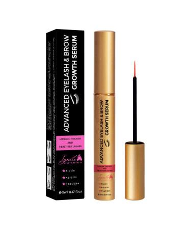 Advanced Eyelash & Brow Growth Serum Boost Length Volume and Thickness Biotin Peptides Keratin Lush Healthy Thick Lashes 6 months Supply with 5ML ingredients Long Eyelashes Healthy Eyelashes Thick Eyelashes