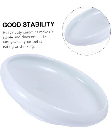 POPETPOP Cat Bowl Rabbit Water Bowl Puppy Feeder Cat Food Bowls Bunny Feeder Water Feeder Food Plate Non-Slip 15.5x4cm White - Buy Online on GoSupps.com