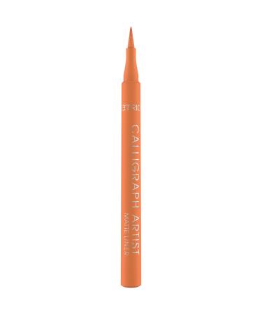 Catrice Calligraph Artist Matte Liner Eyeliner No. 050 orange immediate result color -intensive matt vegan without microplastic particles nanoparticles free without perfume (1.1ml) 1.1 ml (1 Pack) 050 Setting Sun