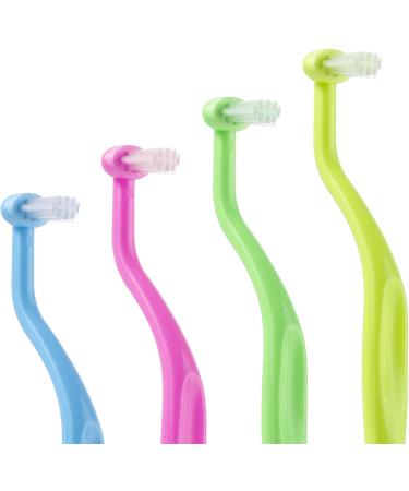 Qianyu 4-Piece Orthodontic Tuft Toothbrush Set - Ideal for Braces & Dental Care | International Shipping Available - Buy Online on GoSupps.com