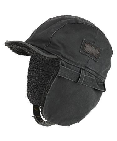 Rugged Distressed Sherpa Lined Aviator Pilot Cap One Size Oil