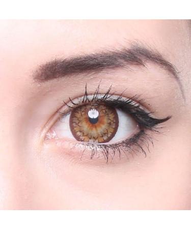 Matlens Geolica Brown Royal Cafe Colored Contact Lenses - Big Eyes WPM-506 | 2 Lenses + Case + 50ml Care Solution | 5.75 Diopters - Buy Online on GoSupps.com
