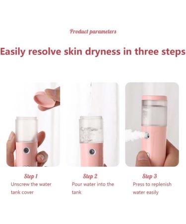 Dajidafu Face Mist Sprayer 30ml Rechargeable Moisturizing Facial Humidifier Portable Atomizer Salon Water Steamer Refillable Mister Pink - Buy Online on GoSupps.com