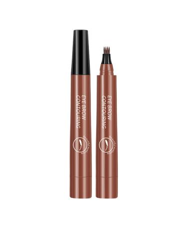 Eyebrow Microblading Pencil 3D Waterproof 4 Fork Tip Brow Smudgeproof Fine Eyebrow Sketch Pencil Professional Liquid Eyebrow Pencil Quad brow Long Lasting Brow for Natural Eyebrows Red-brown