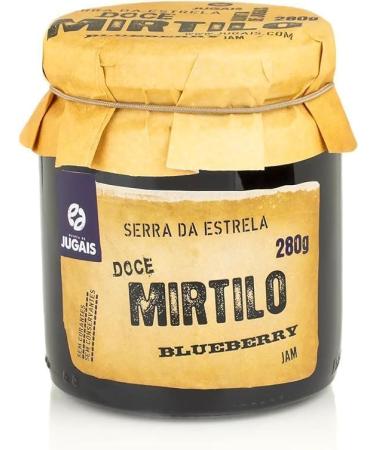 Quinta de Jugais Blueberry Jam - 280g Jar - Sweet and Traditional Taste - Ideal for Desserts and Breakfasts - Gourmet Product of Portuguese Origin