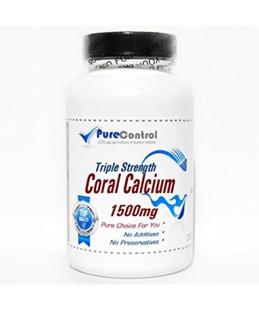 Triple Strength Coral Calcium 1500mg // 100 Capsules // Pure // by PureControl Supplements