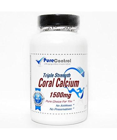 Triple Strength Coral Calcium 1500mg // 200 Capsules // Pure // by PureControl Supplements
