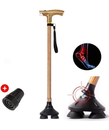 Scalable Crutches with LED Light Crutch 360 Automatic Adjustment Angle Non Slip Crutch Aluminium Cane Interesting Rosewoodcolor - Buy Online on GoSupps.com