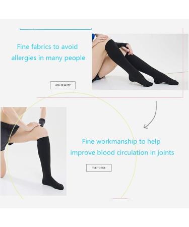 Durable Compression Stockings for Men & Women - 18-21 mmHg Prevent Blood Clots Comfortable & Stylish Black - Buy Online on GoSupps.com