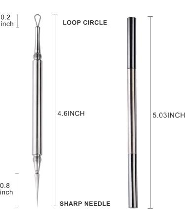 Professional Facial Milia & Whitehead Extractor Tool Set - Double Ended Pimple Extractor for Blackheads & Blemishes - 2-in-1 Acne Removal Kit (4.6in-Silver) - Buy Online on GoSupps.com
