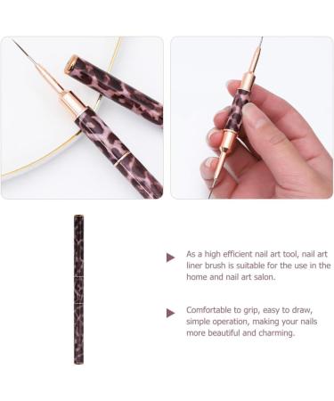 minkissy Nail Polish Acrylic Nail Art Brush Nail Art Liner Pen Double-end Nail Liner Pen Nail Drawing Liner Brush Nail Liner Pen for Drawing Nail Art Pen Leopard Print Metal Line Pen - Buy Online on GoSupps.com