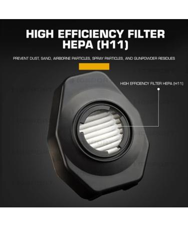 Oarea Tactical Half Face Gas Mask - Respiratory Protection with Exchange Filter for Military Airsoft & Paintball - MA-119-BK - Buy Online on GoSupps.com