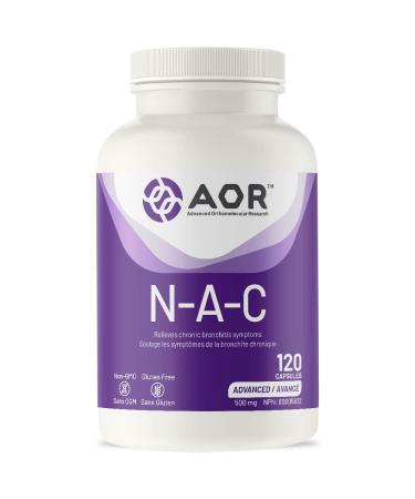 AOR - NAC Supplement 500mg N-Acetyl Cysteine 120 Capsules - Mucus Relief Bronchitis Relief Mucus Clear Respiratory and Detoxification Supplement - N-Acetyl-Cysteine NAC 500mg Capsules 120 count (Pack of 1)