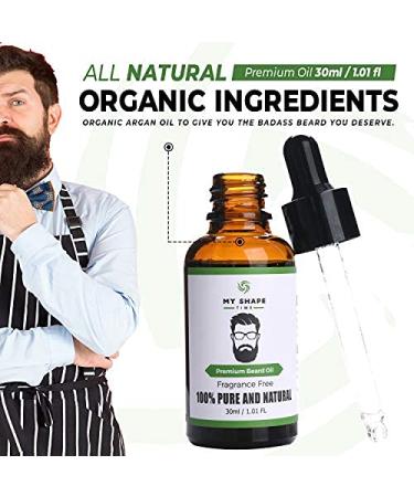 Premium 100% Pure & Natural Fragrance-Free Beard Oil - Beard Softener for Men Grooming - Strengthens, Shapes, and Adds Shine - Pack of 2 - Buy Online on GoSupps.com