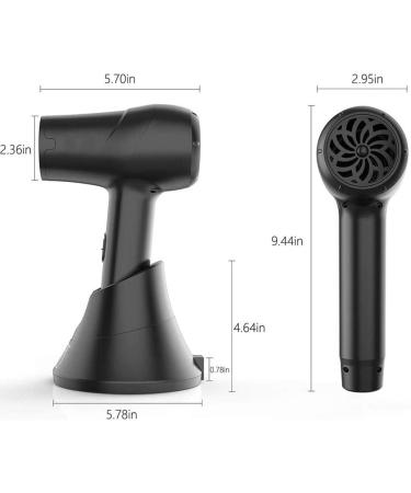 Wireless Hair Dryer Cordless Portable Blow Dryer with Charge Base 5000mAh Rechargeable Battery Fast Charge Hot & Cold Wind for Travel/Outdoor/Home - Buy Online on GoSupps.com
